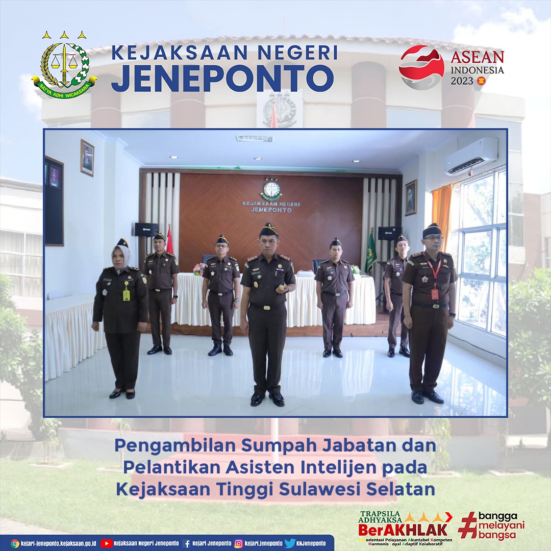 Pengambilan Sumpah Jabatan Dan Pelantikan Asisten Intelijen Pada