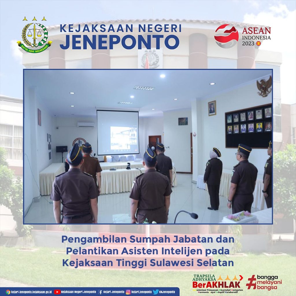 Pengambilan Sumpah Jabatan Dan Pelantikan Asisten Intelijen Pada