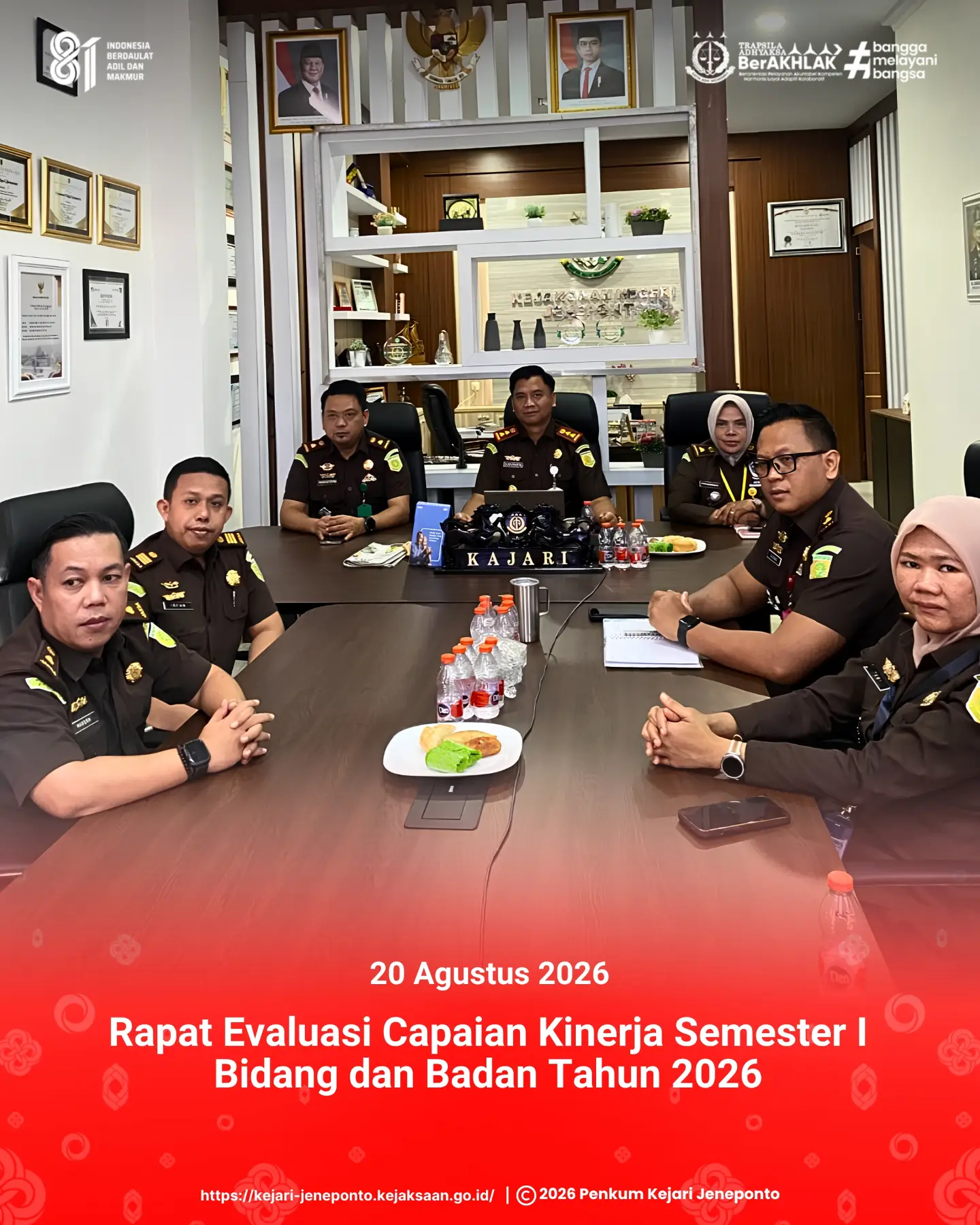 Rapat Evaluasi Capaian Kinerja Semester I Bidang dan Badan Tahun 2026
