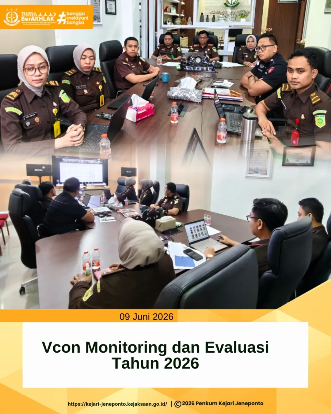 Kejari Jeneponto dan para staff Ikuti Monitoring dan Evaluasi Tahun 2026 Secara Daring