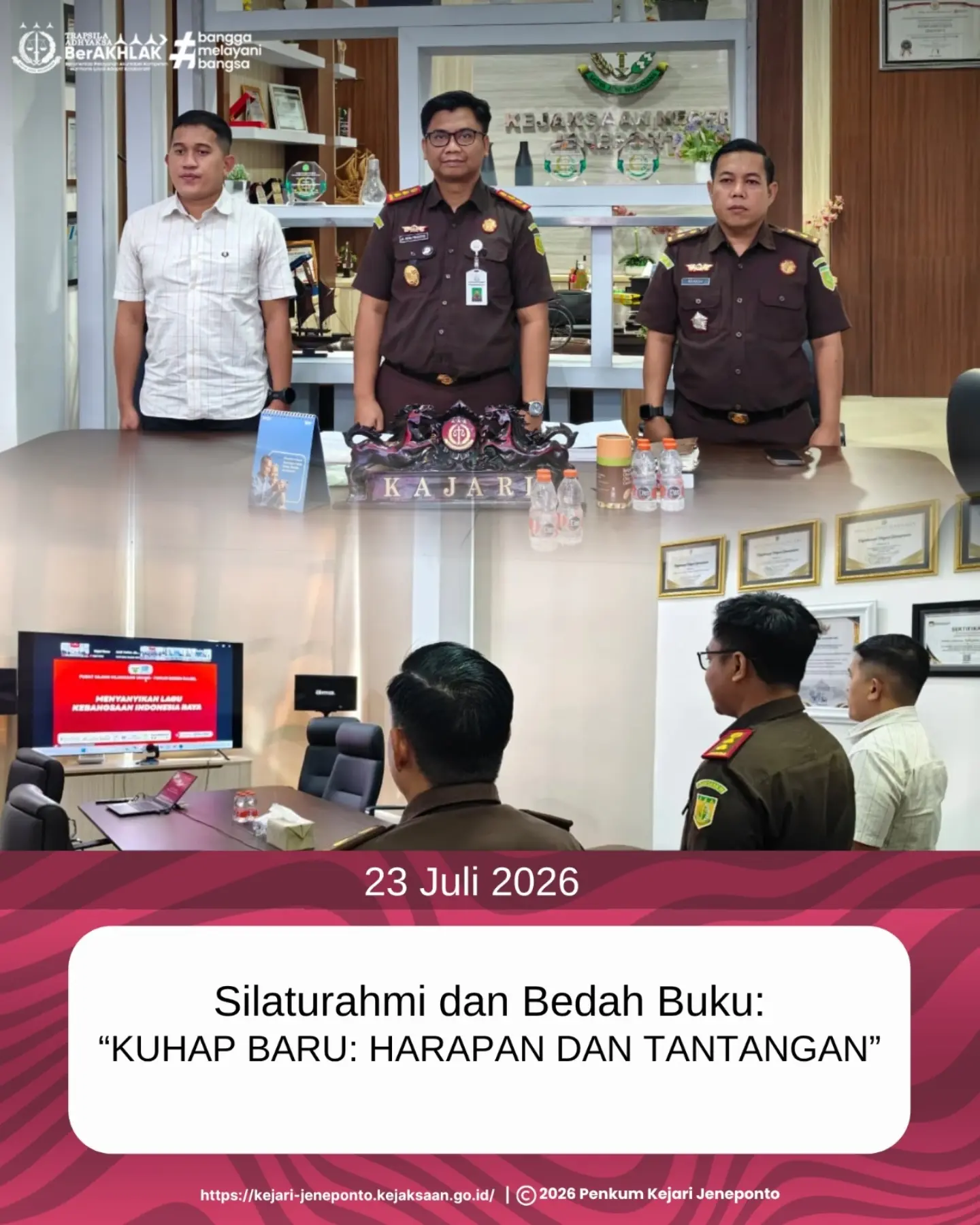 Kejari Jeneponto Ikuti Silaturahmi dan Bedah Buku "KUHAP BARU: Harapan dan Tantangan"