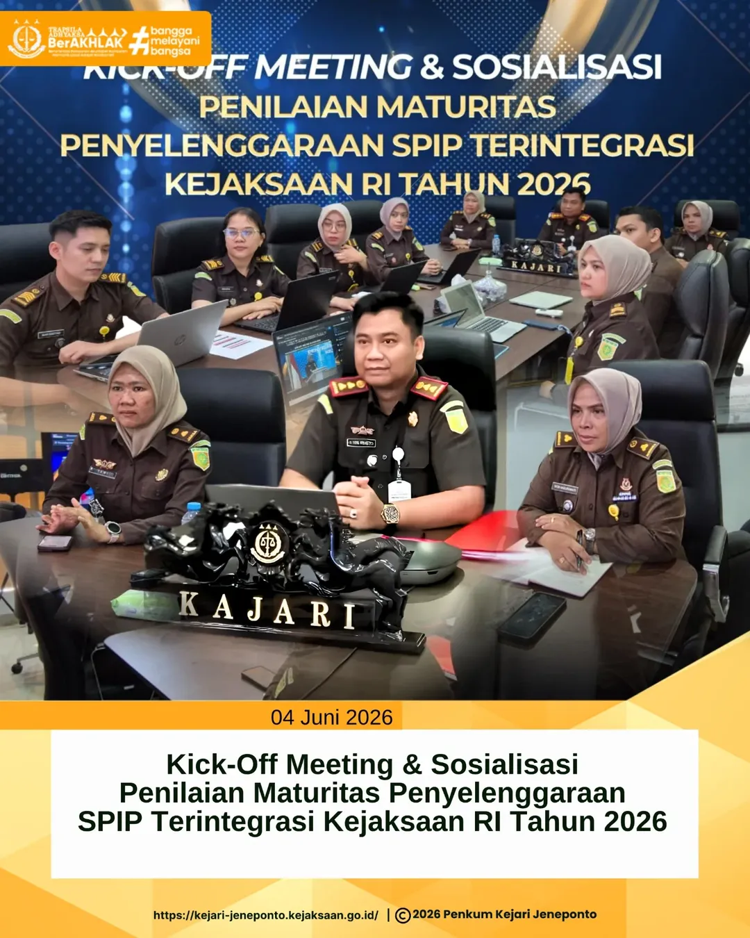 Kejari Jeneponto Ikuti Kick-Off Meeting dan Sosialisasi Penilaian Maturitas SPIP Terintegrasi Tahun 2026