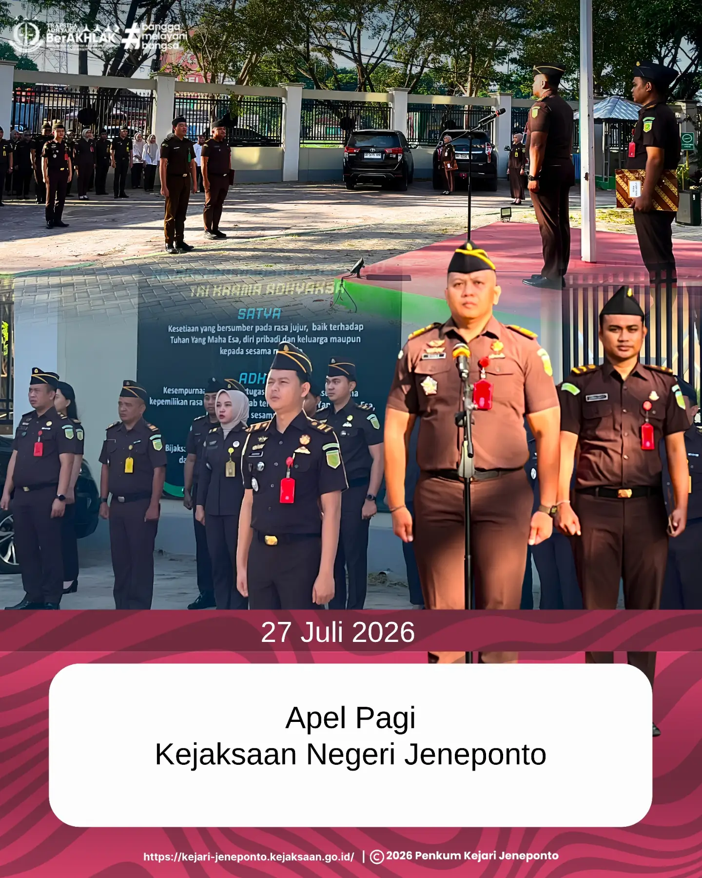 Apel Pagi Kejaksaan Negeri Jeneponto Senin, 27 Juli 2026
