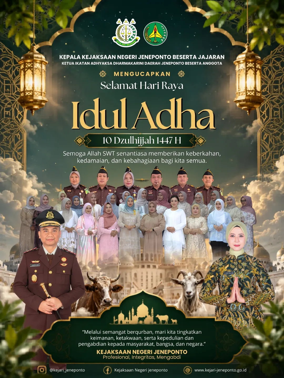 Keluarga Besar Kejari Jeneponto Ucapkan Selamat Hari Raya Idul Adha 1447 H