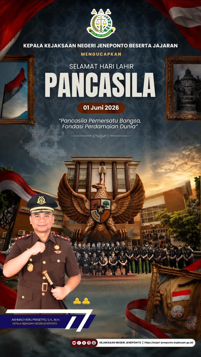 Kejari Jeneponto Ucapkan Selamat Hari Lahir Pancasila 1 Juni 2026