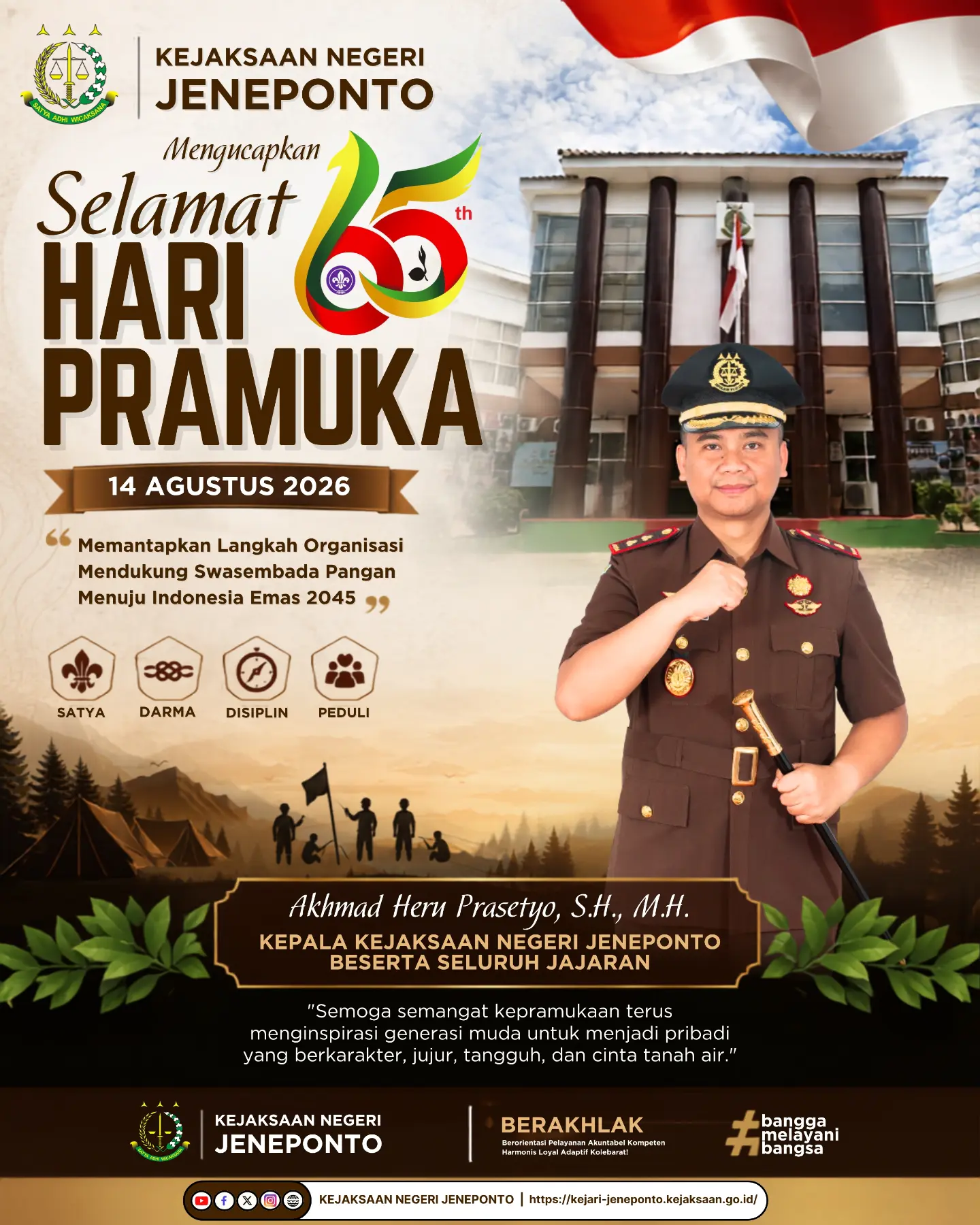 Selamat Hari Pramuka ke-65 Tahun 2026