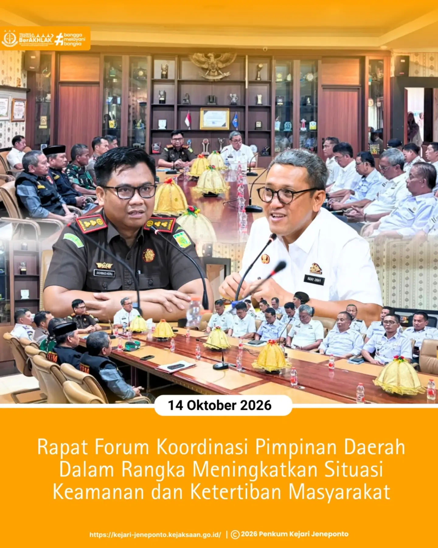Kejaksaan Negeri Jeneponto Menghadiri Rapat Forkopimda dalam Rangka Deteksi Dini Keamanan dan Ketertiban Masyarakat